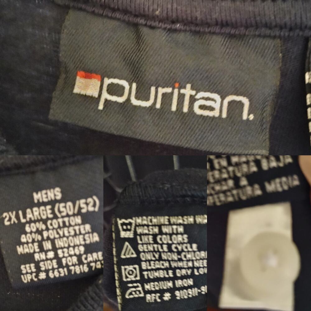 Vintage 90s Puritan Navy White Check Polo Shirt XL Short Cotton - Picture 13 of 17